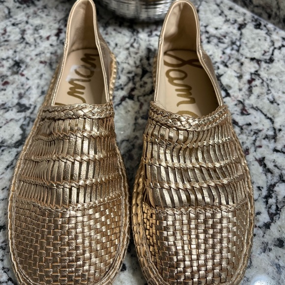 Sam Edelman Pen Gold Leather Espadrilles Slip On  Flat Size 6 - Picture 12 of 12